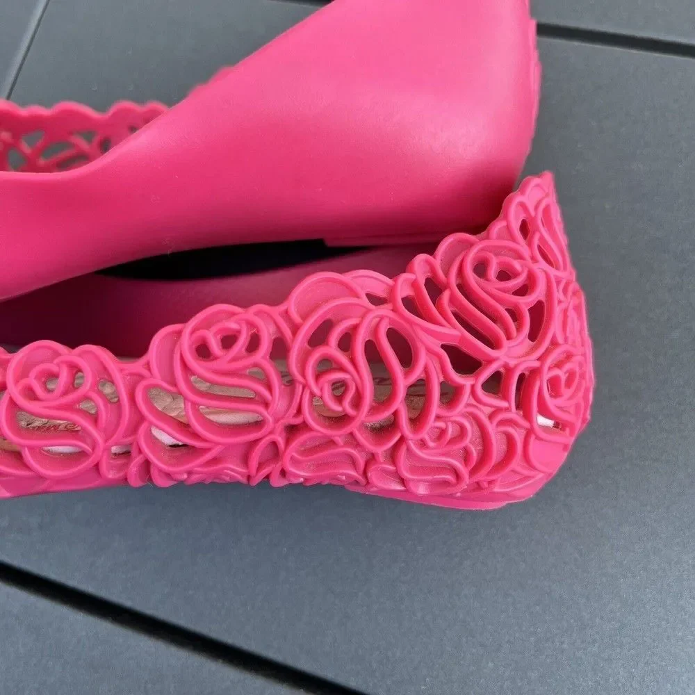 Grendene Kids Barbie Floral Pink Slip On Jelly Flats Shoes Toddler Girls Size 9